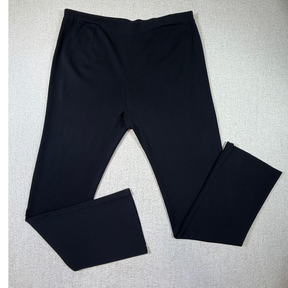Ming Wang Women Pants XL Black Knit Pull On Straight Leg Casual Travel Comfort